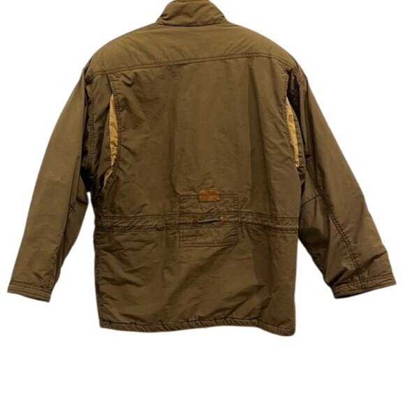 Vintage Mens Brown Utility Field Jacket With Suede Accents & Gold Button Details - Picture 12 of 12